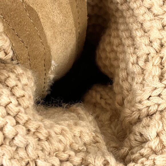 UGG Boots Womens 8 Cream Classic Tall Chunky Knit Wool Leather Breathable - Picture 11 of 16
